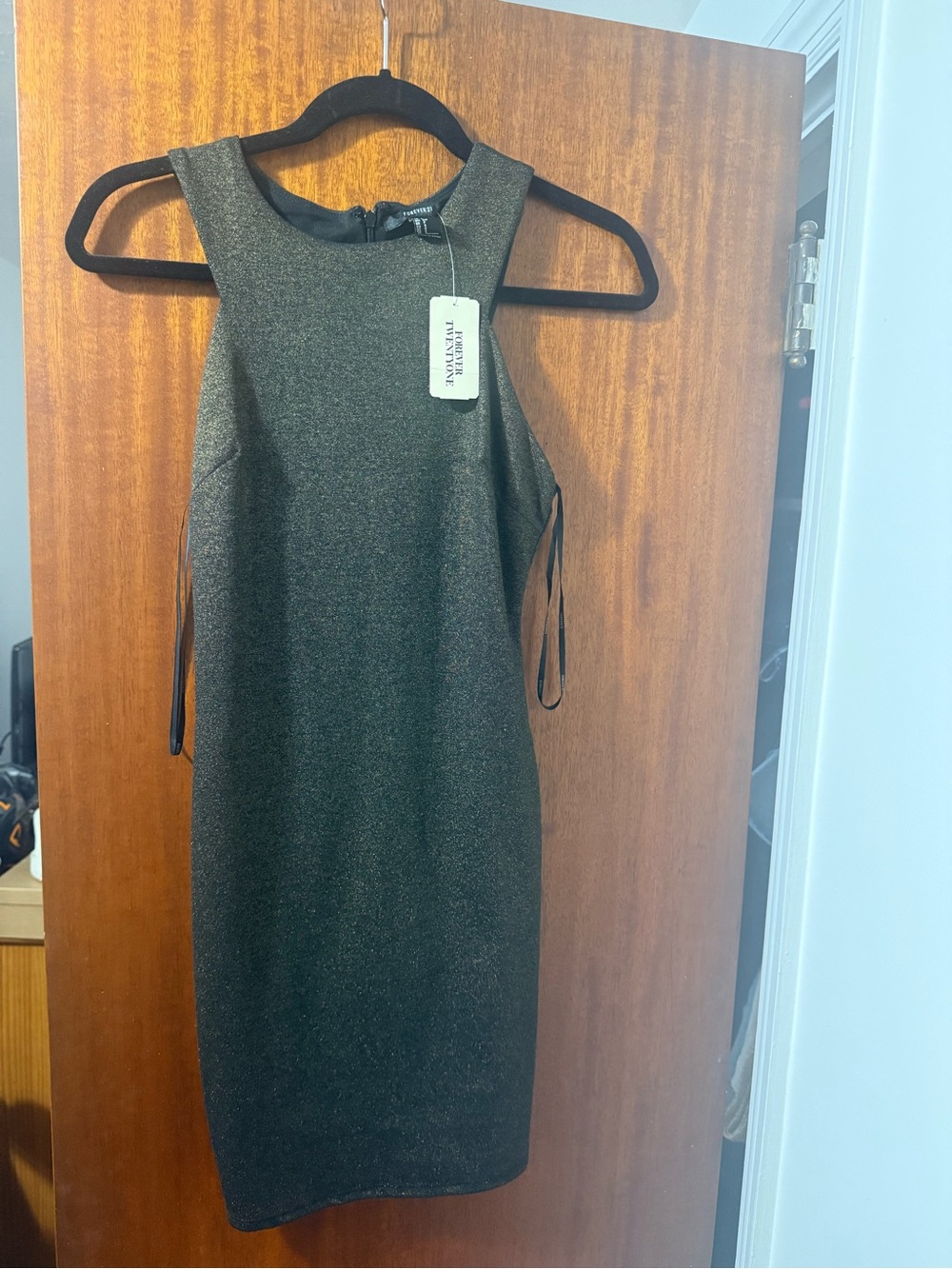Forever 21 Metallic Black Sheath Dress